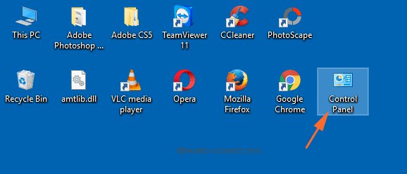 Control Panel đã được thêm vào màn hình desktop