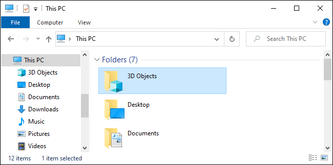 Remove 3D Objects from This PC