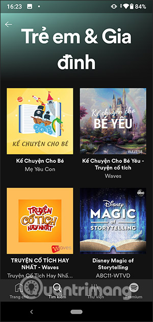 Chọn nội dung muốn nghe