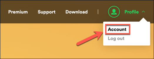 Điều hướng đến Profile > Account