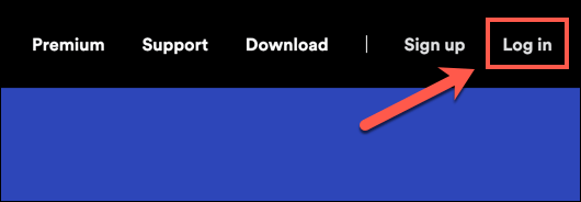 Chọn tùy chọn “Log In”