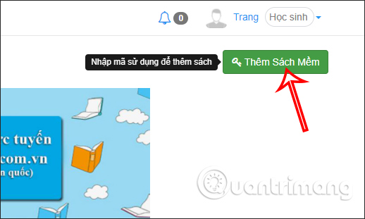 Nhấn Thêm sách 
