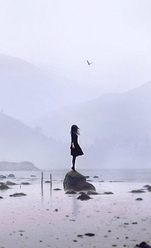 hình nền cô gái buồn