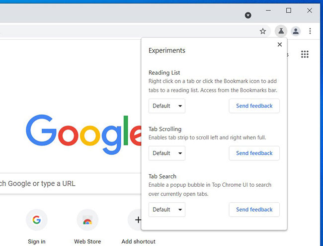 Tính năng Chrome Labs mới