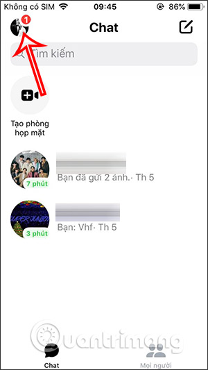 Giao diện Messenger