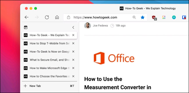 Danh sách tab theo chiều dọc