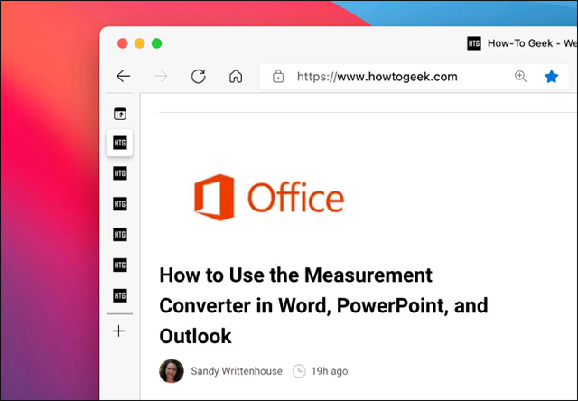 Giao diện khi bật Tab dọc