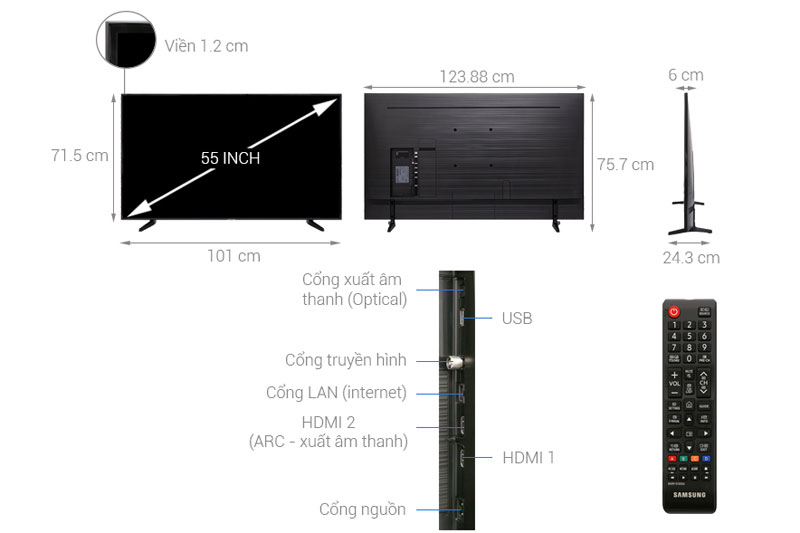 Kích thước tivi 32inch, 40inch, 43inch, 55inch… của các hãng Sony ...