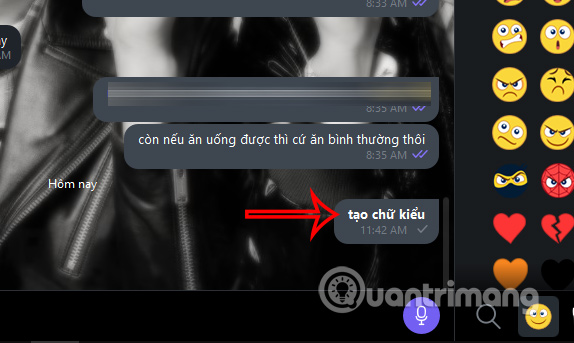 Tin nhắn đậm trên Viber