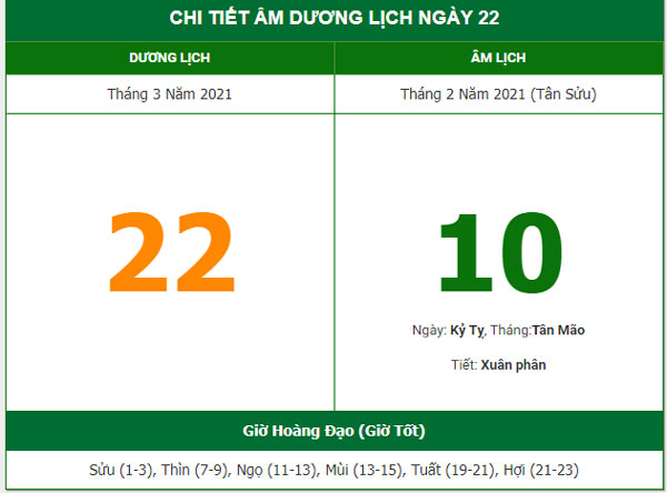 Ngày 22/3 là ngày gì?