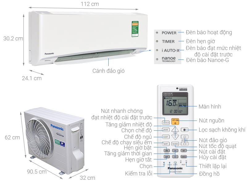 Máy lạnh Panasonic Inverter 2HP CU/CS-XU18UKH-8.