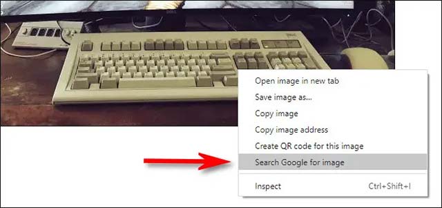 Nhấp vào Search Google for image