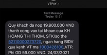 Góc thắc mắc: Nhận được tin nhắn lạ từ VTPAY