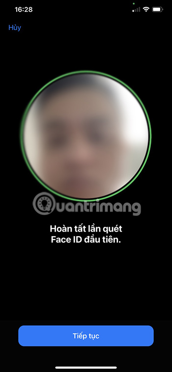 Bắt đầu quét khuôn mặt