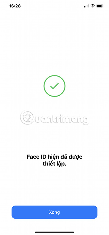 Hoàn tất cài đặt Face ID