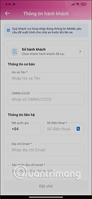Thông tin hành khách