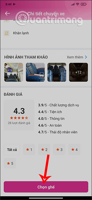 Chọn ghế