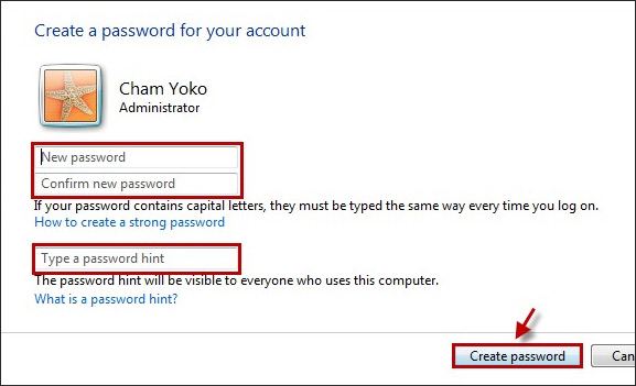 Change Windows 7 password
