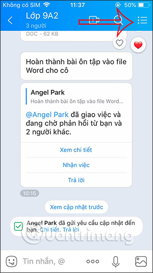 Tùy chọn nhóm chat