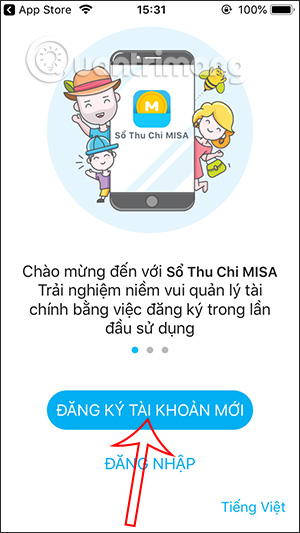Cách sử dụng sổ thu chi MISA trên Dế yêu 2 Tạo tài khoản