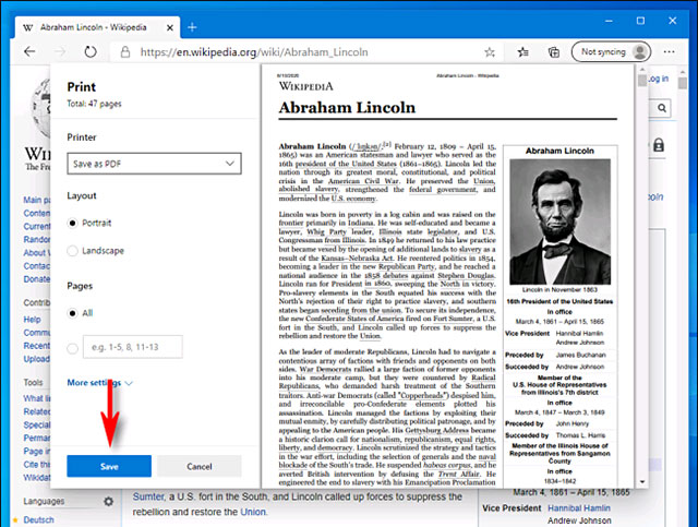 Cách lưu trang web trên Microsoft Edge thành file PDF
