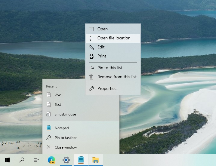 Rò rỉ hình ảnh menu taskbar trên Windows 10 trong các bản preview