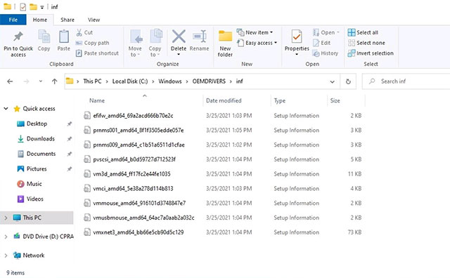 Thư mục “OEMDRIVERS” mới