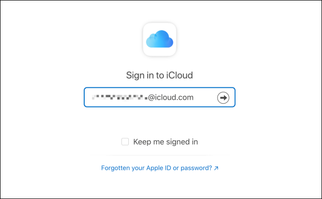 Enter iCloud email