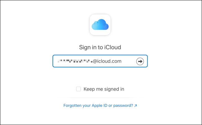 Nhập email iCloud