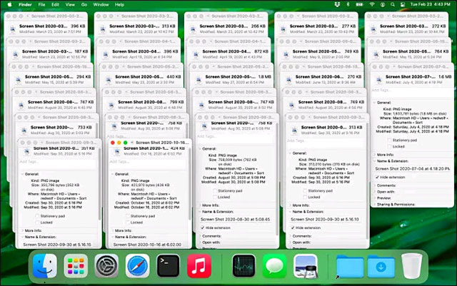 Nhiều cửa sổ Finder đang mở