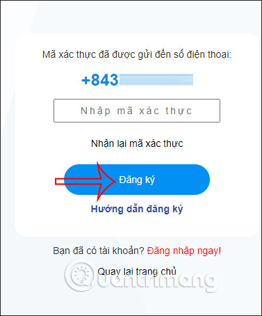 Nhập mã xác minh