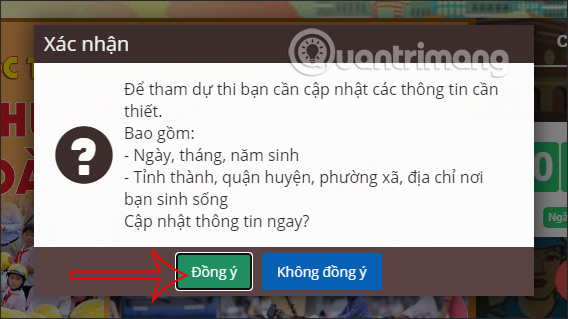Điền thông tin cá nhân