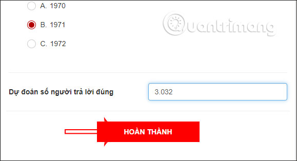 Hoàn thành bài thi