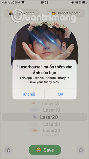 Cách dùng Laserhouse tạo avatar phóng tia laser