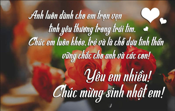 Mẫu thiệp chúc mừng sinh nhật vợ