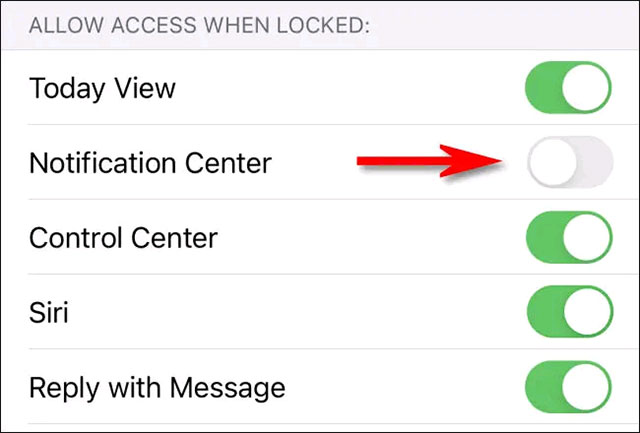 Cách vô hiệu hóa Notification Center trên màn hình khóa iPhone
