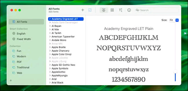 Font chữ trên macOS