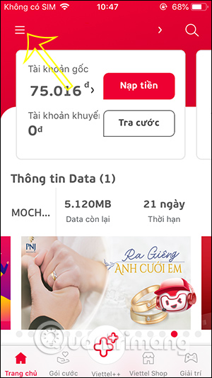 Giao diện ứng dụng