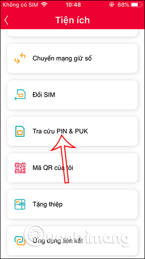 Tra cứu PUK & PIN