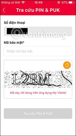 Nhập mã bảo mật