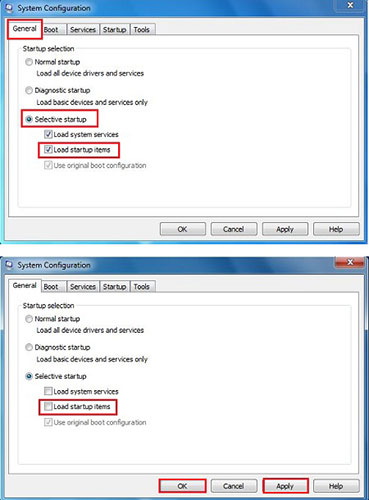Xem chương trình khởi động được liệt kê bên trong System Configuration