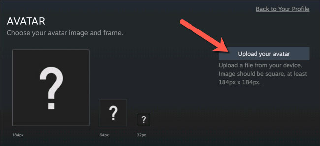 Click "Upload Your Avatar"