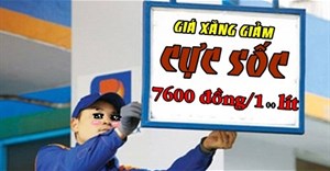 Ảnh chế giá xăng giảm 76 đồng một lít