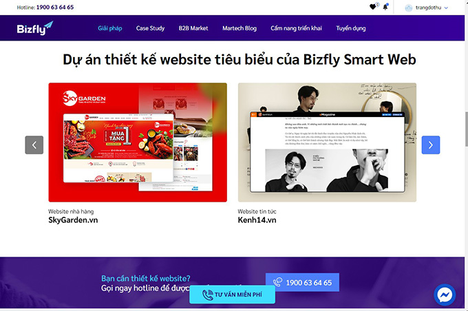 Dự án thiết kế website tiêu biểu của Bizfly Smart Web