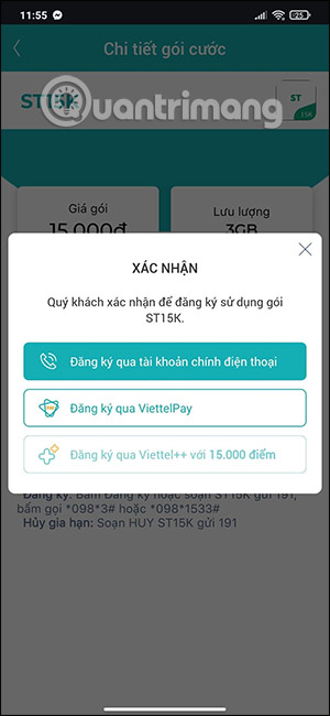 Chọn cách đăng ký data