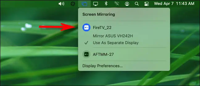 Nhấp lại vào tên thiết bị để ngắt kết nối