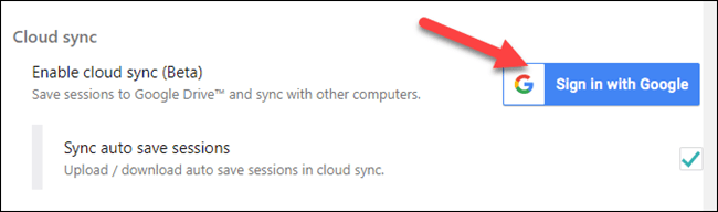 Nhấp vào “Sign in with Google”