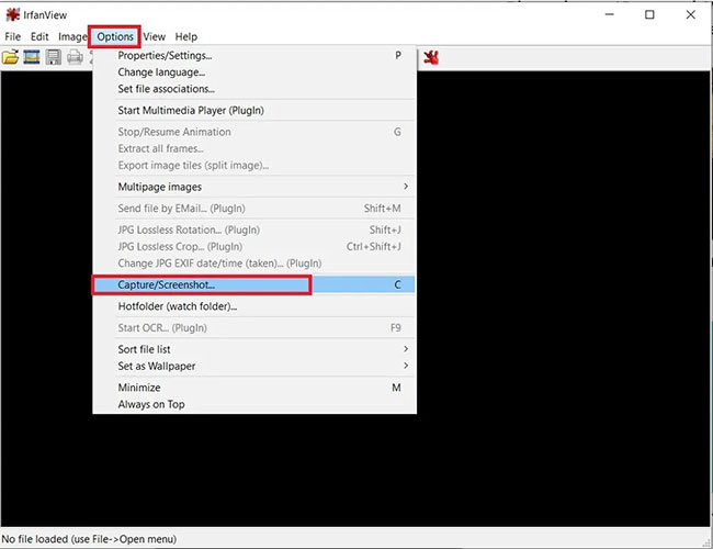 Nhấp vào Capture/Screenshot