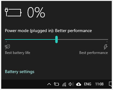 The battery icon in the system tray