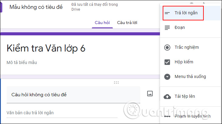 Cách tạo bài kiểm tra trên Google Form, tạo đề trắc nghiệm và chấm ...